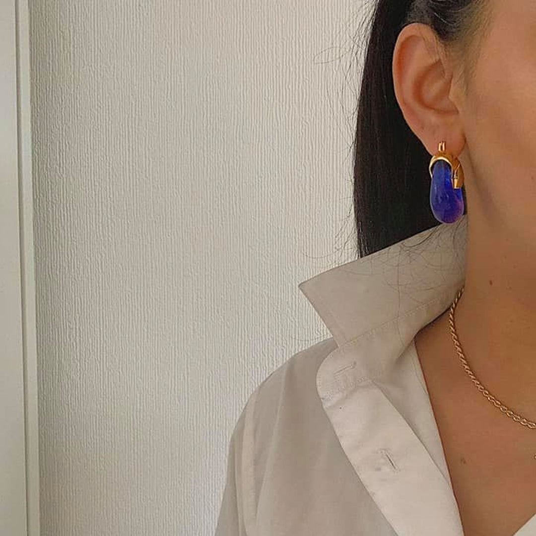 ADONIS. Cobalt Blue Statement Earrings IMPERFECT