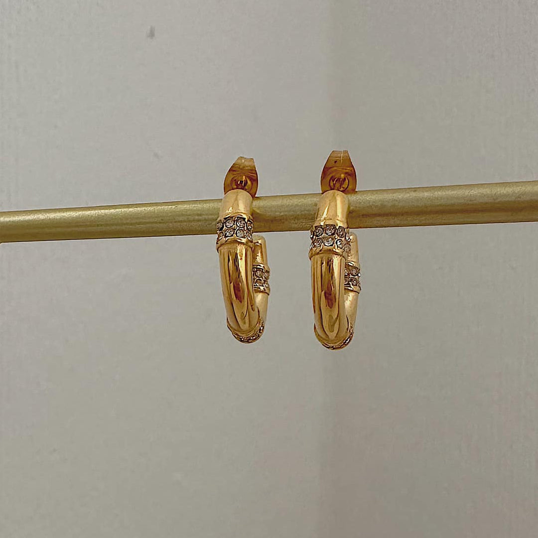 ALCHEMY. Gold Crystal Hoop Earrings