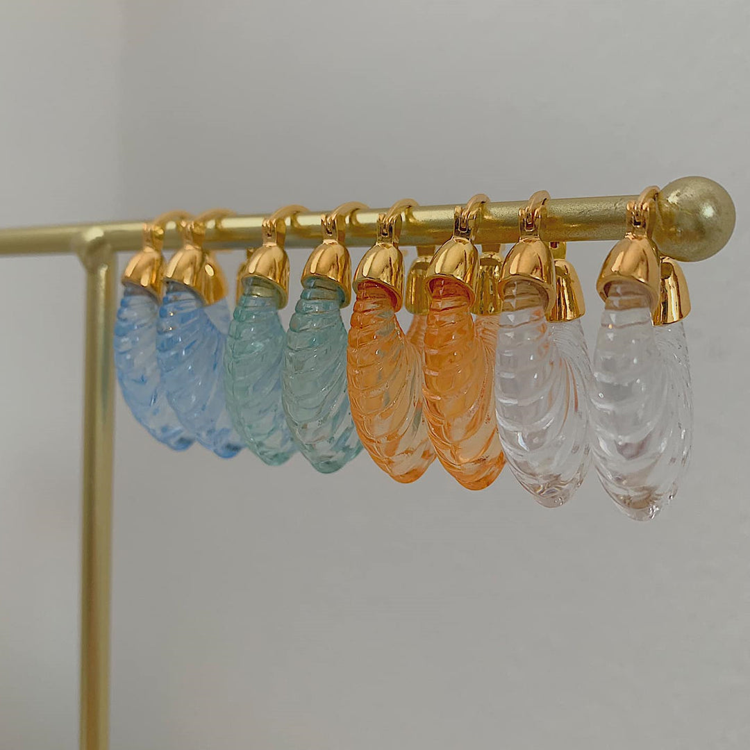SEPHER. Pastel Blue Shell Earrings