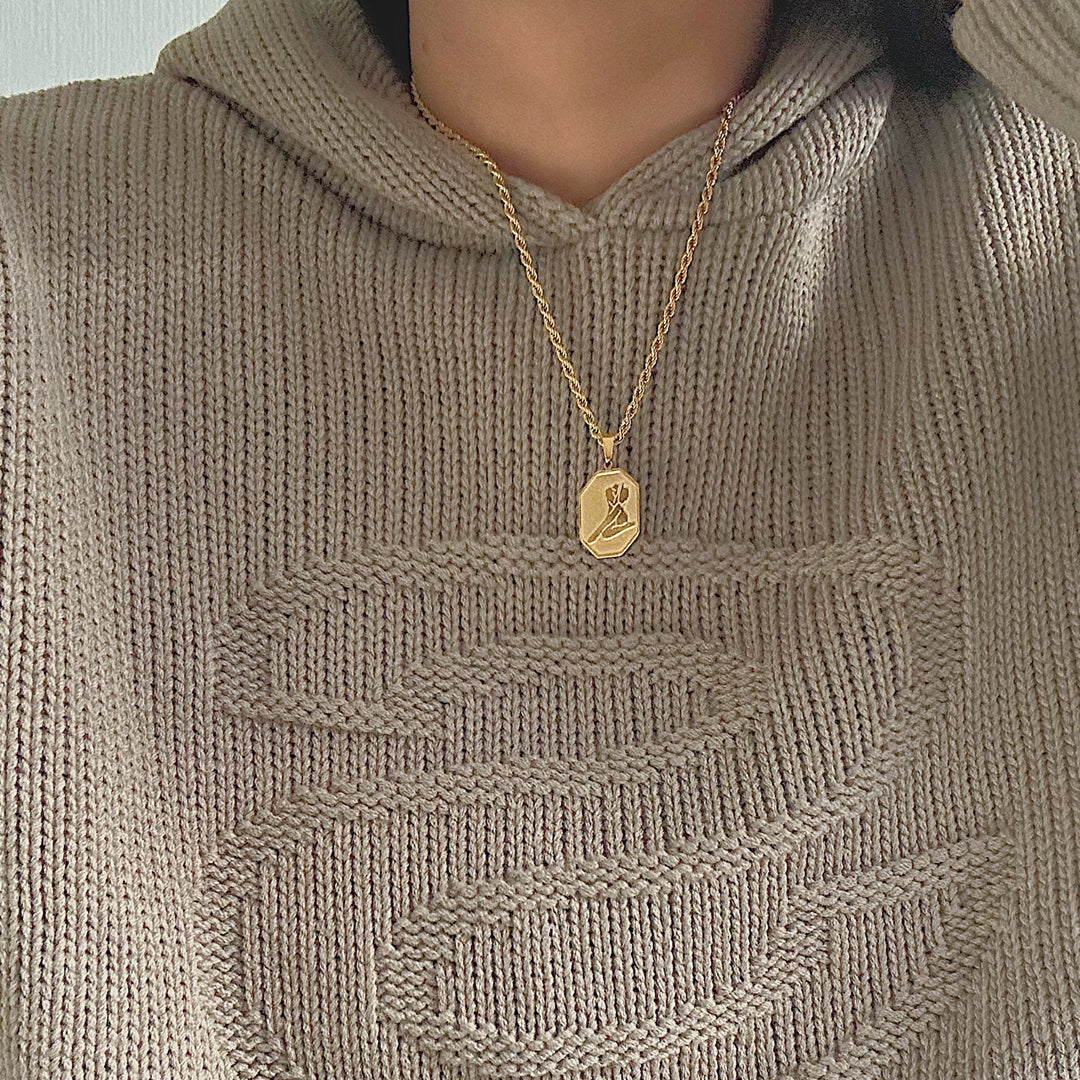 APHRODITE. Gold Woman's Body Pendant Necklace