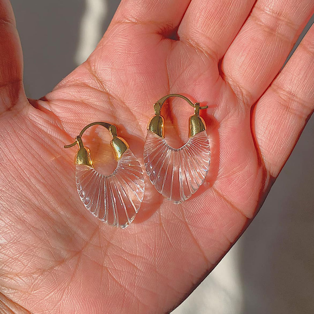 4 x Shell Hoop Earrings Set
