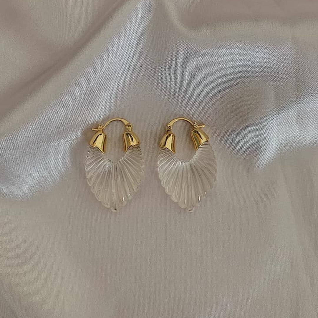 4 x Shell Hoop Earrings Set