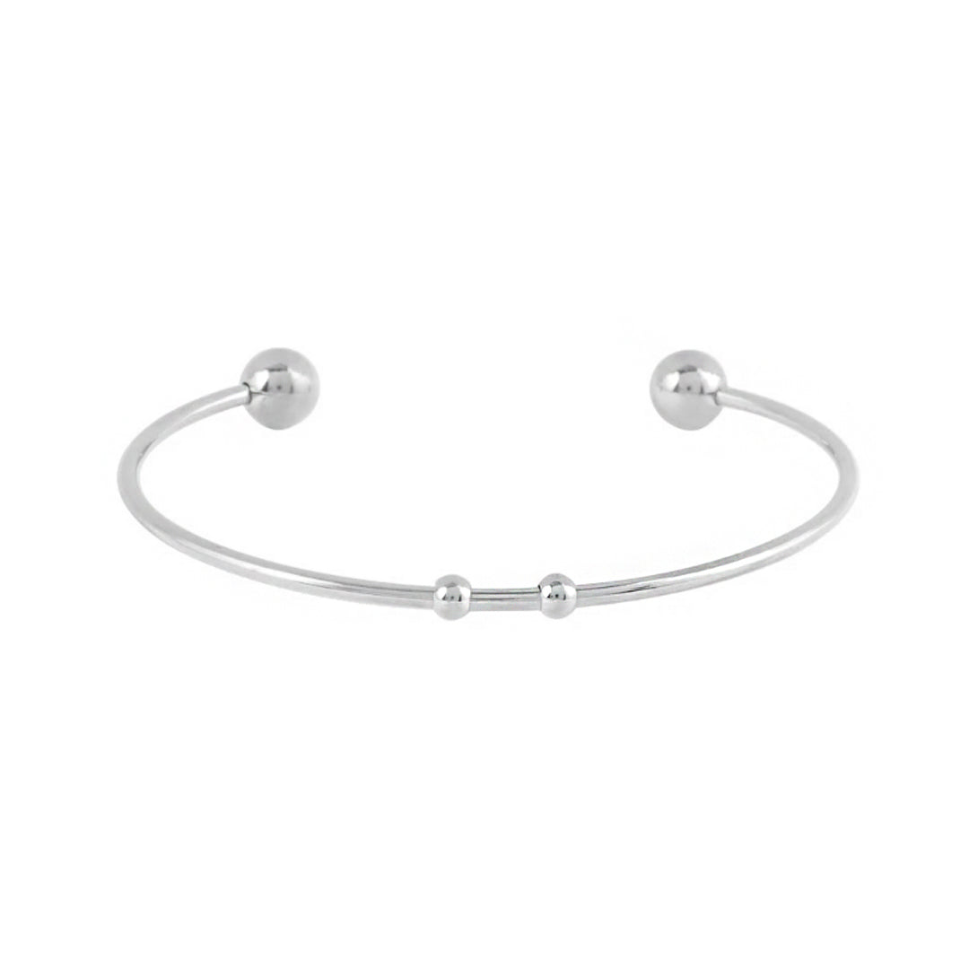 CAMBRIDGE. Silver Ball Cuff Bangle