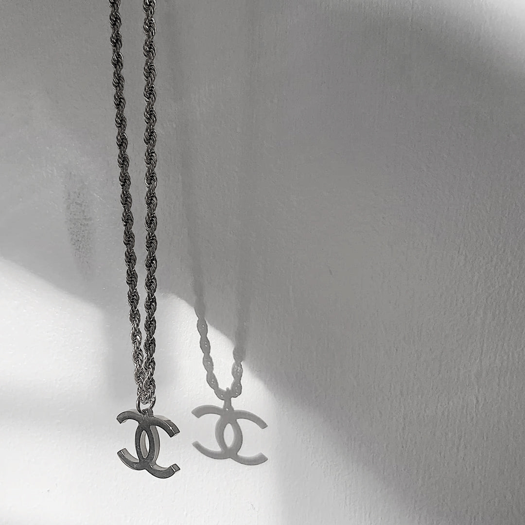 Chanel silver necklace Clearance