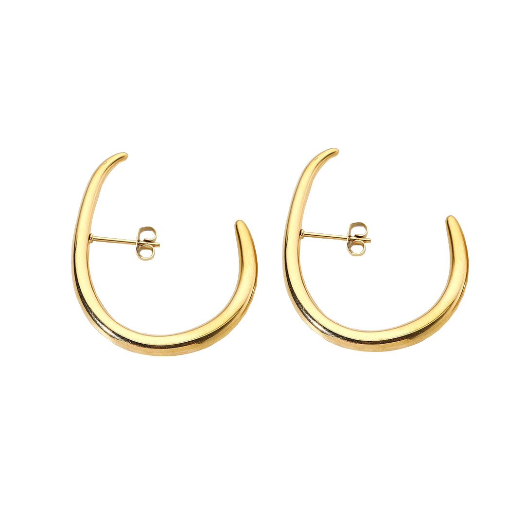 COBRA. Gold Snake Ear Climber Hoop Earrings