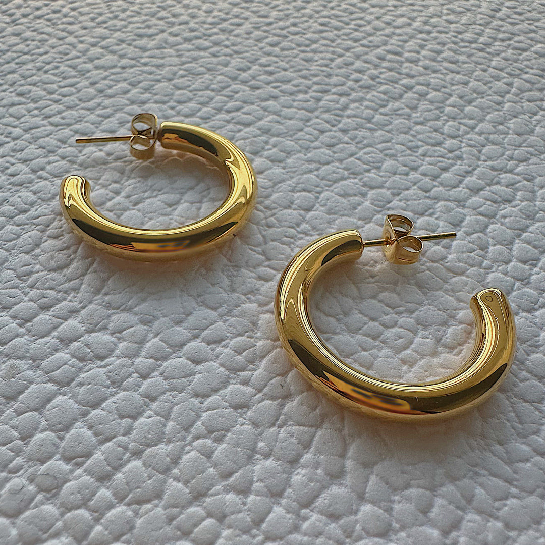 ELIXIR. Gold Thick Hoop Earrings