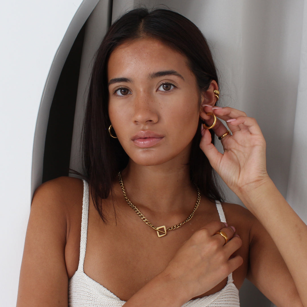 ELIXIR. Gold Thick Hoop Earrings