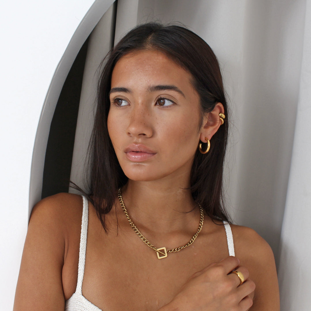 ELIXIR. Gold Thick Hoop Earrings