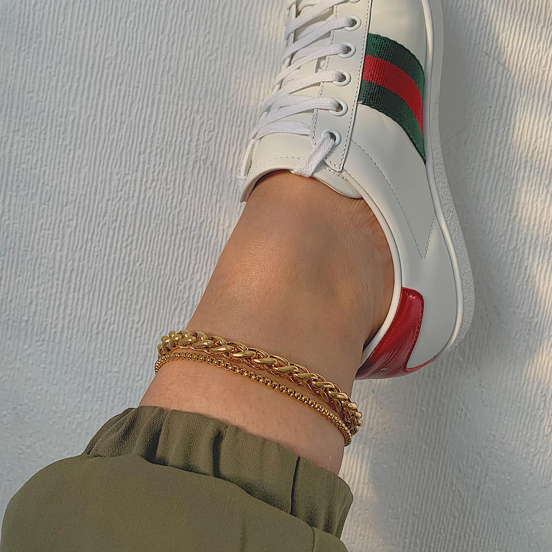 EMBASSY. Gold Braided Anklet