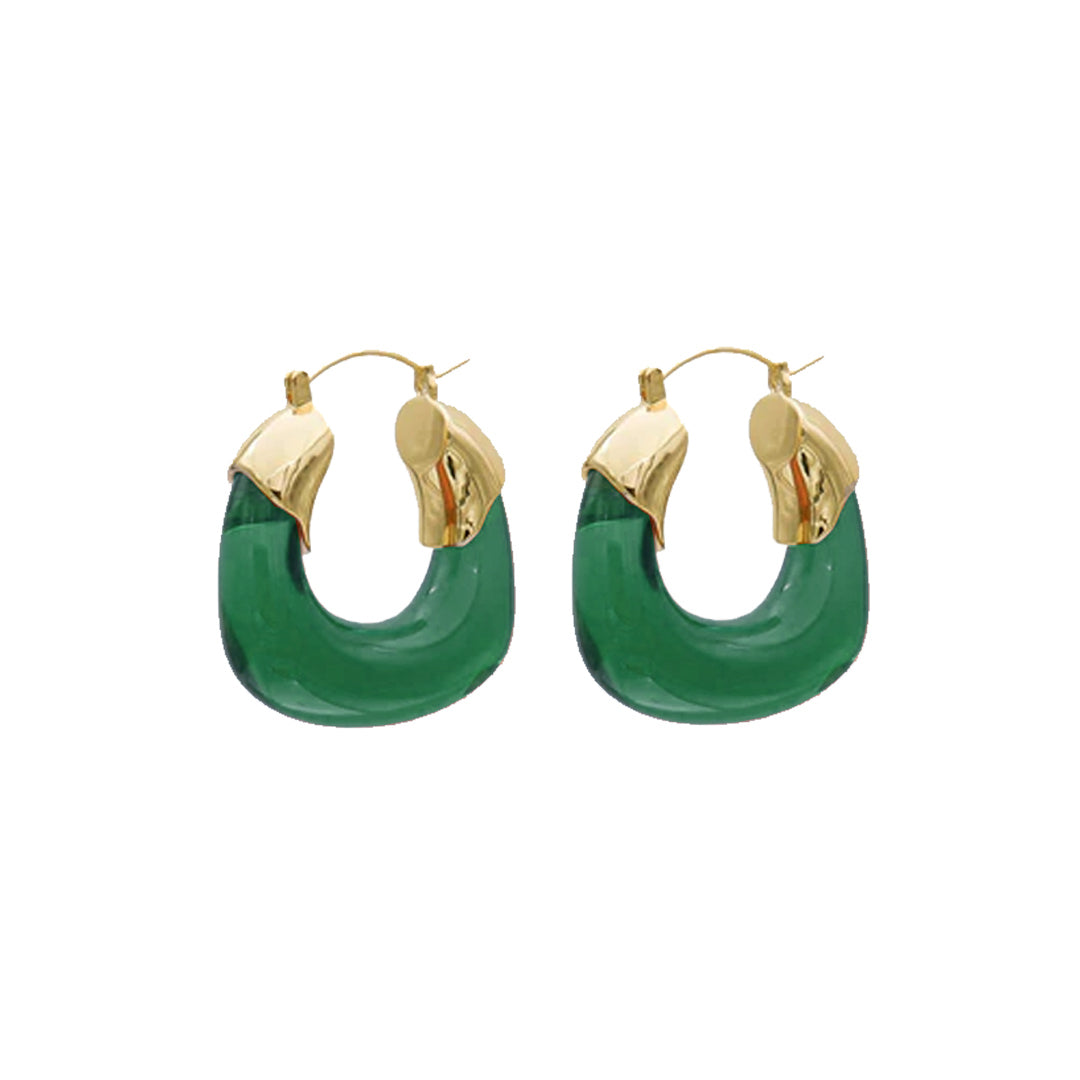 FARLEY. Jade Green Statement Earrings