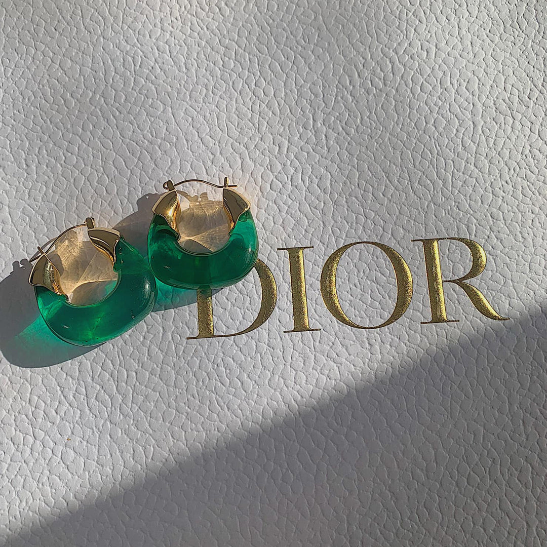 FARLEY. Jade Green Statement Earrings