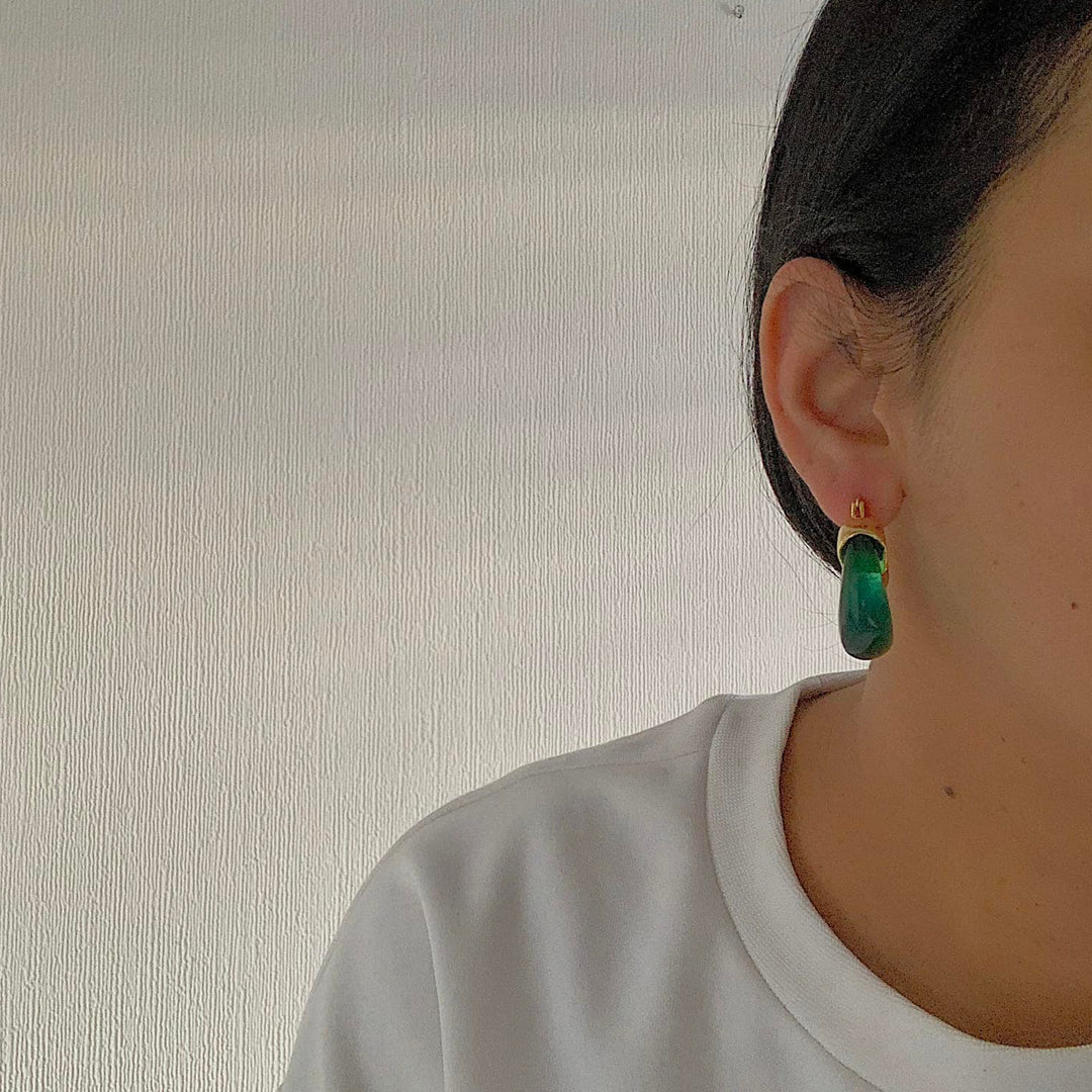 FARLEY. Jade Green Statement Earrings