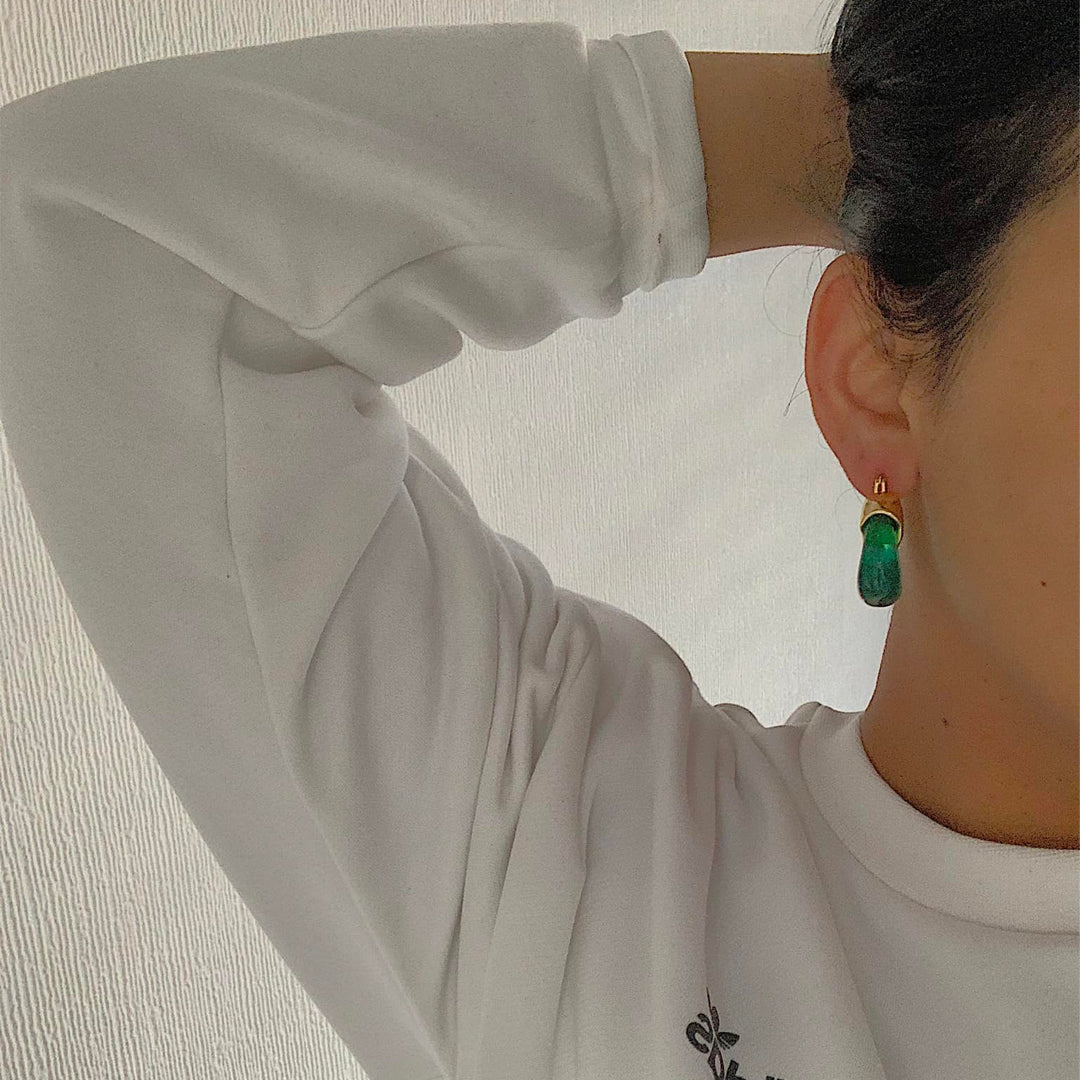 FARLEY. Jade Green Statement Earrings