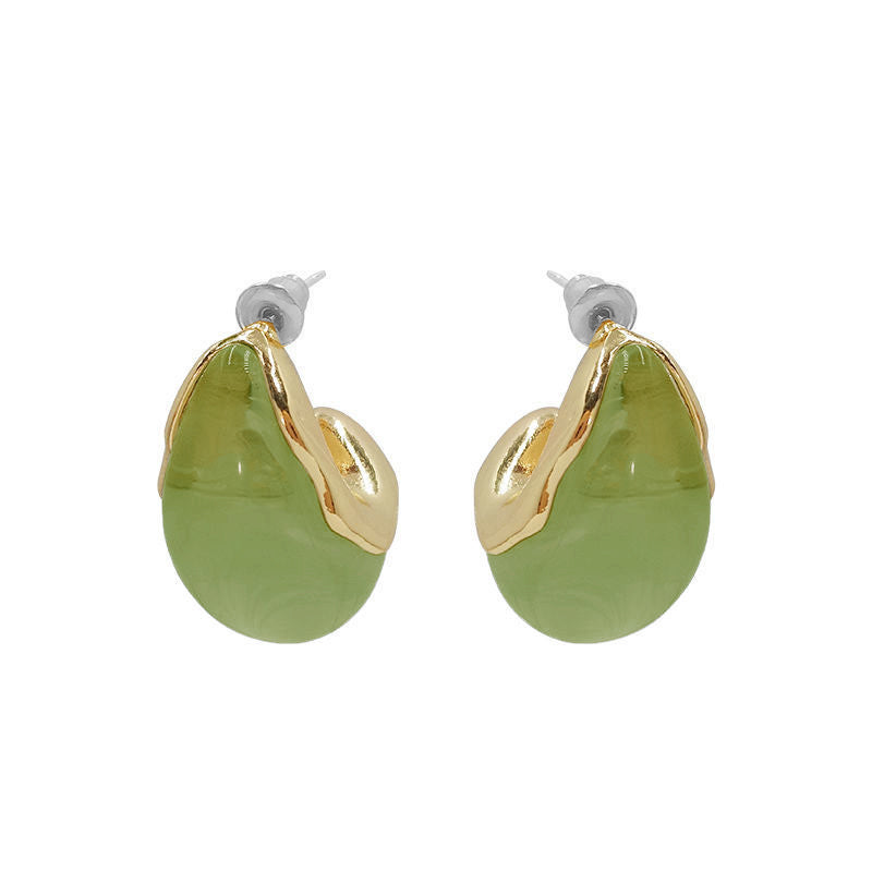 FERN. Green Marble Earrings IMPERFECT