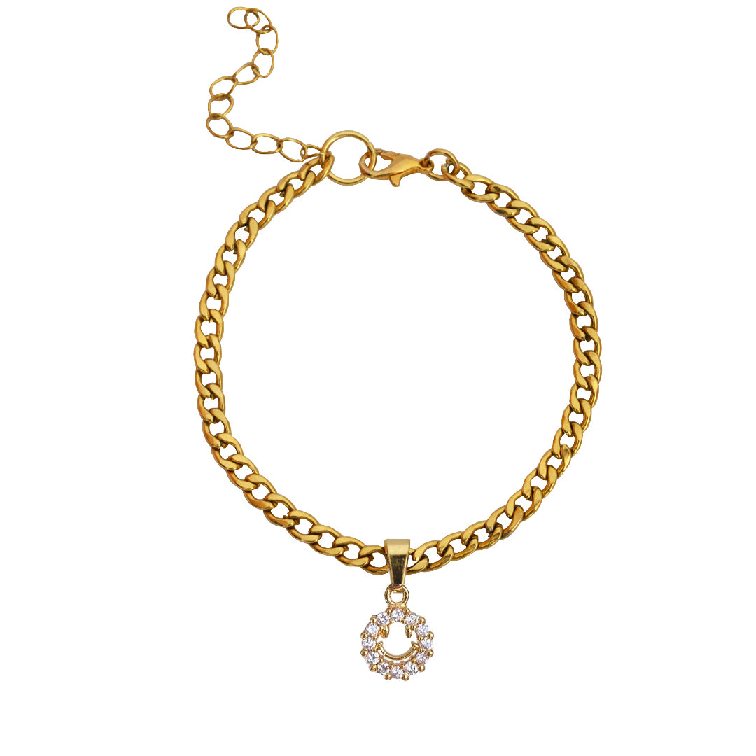 FRANKIE Crystal Smiley Face Anklet
