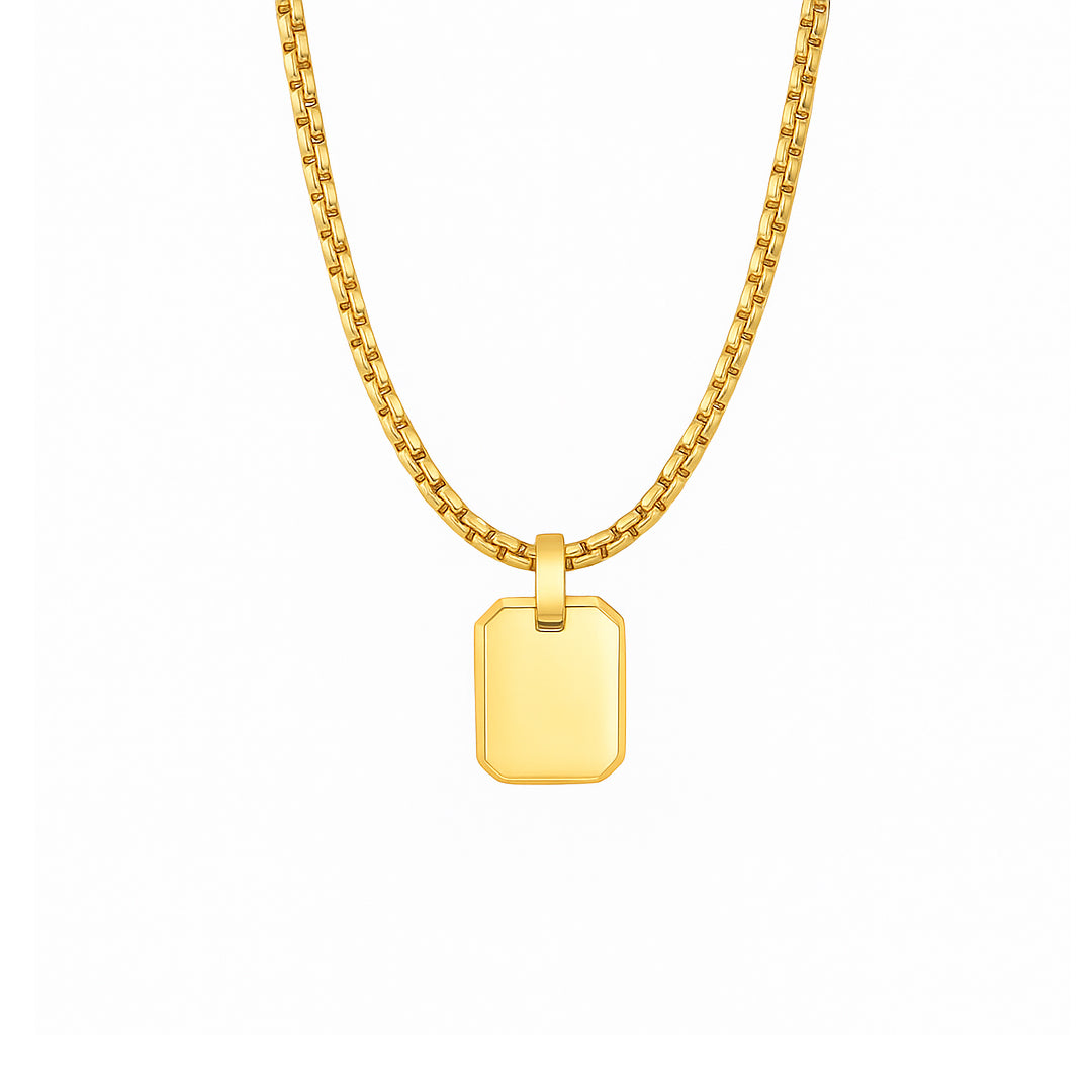 GENESIS. Gold ID Tag Necklace