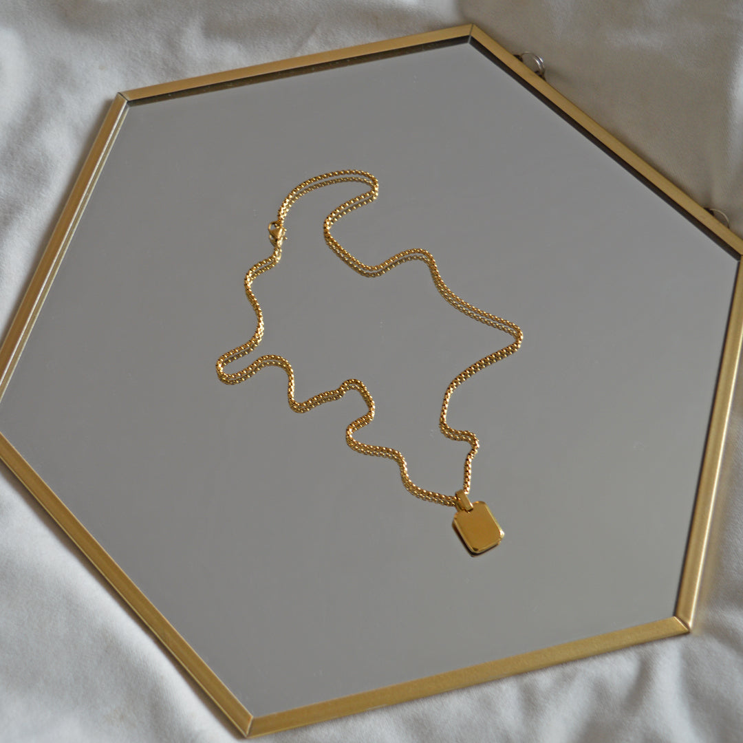 GENESIS. Gold ID Tag Necklace