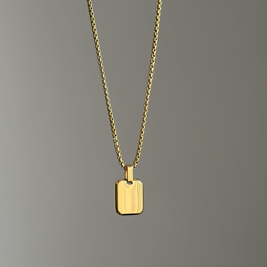 GENESIS. Gold ID Tag Necklace