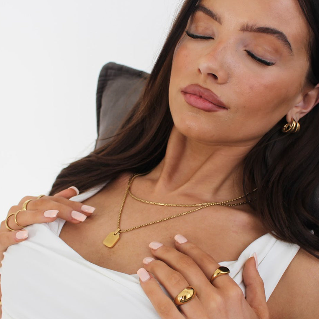 GENESIS. Gold ID Tag Necklace