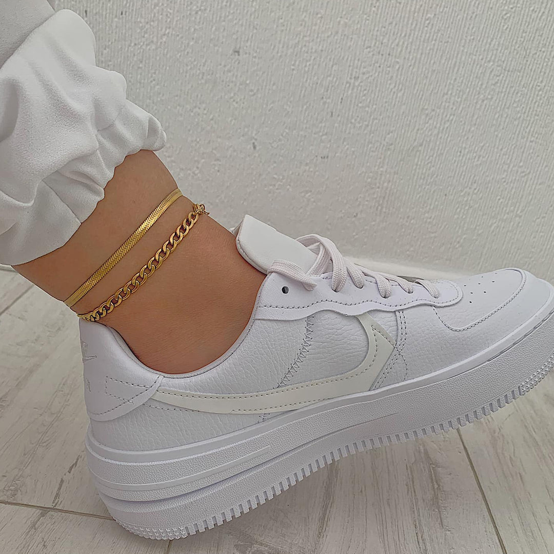 SERPENTINE DEUX. Two Piece Snake Chain Anklet Set