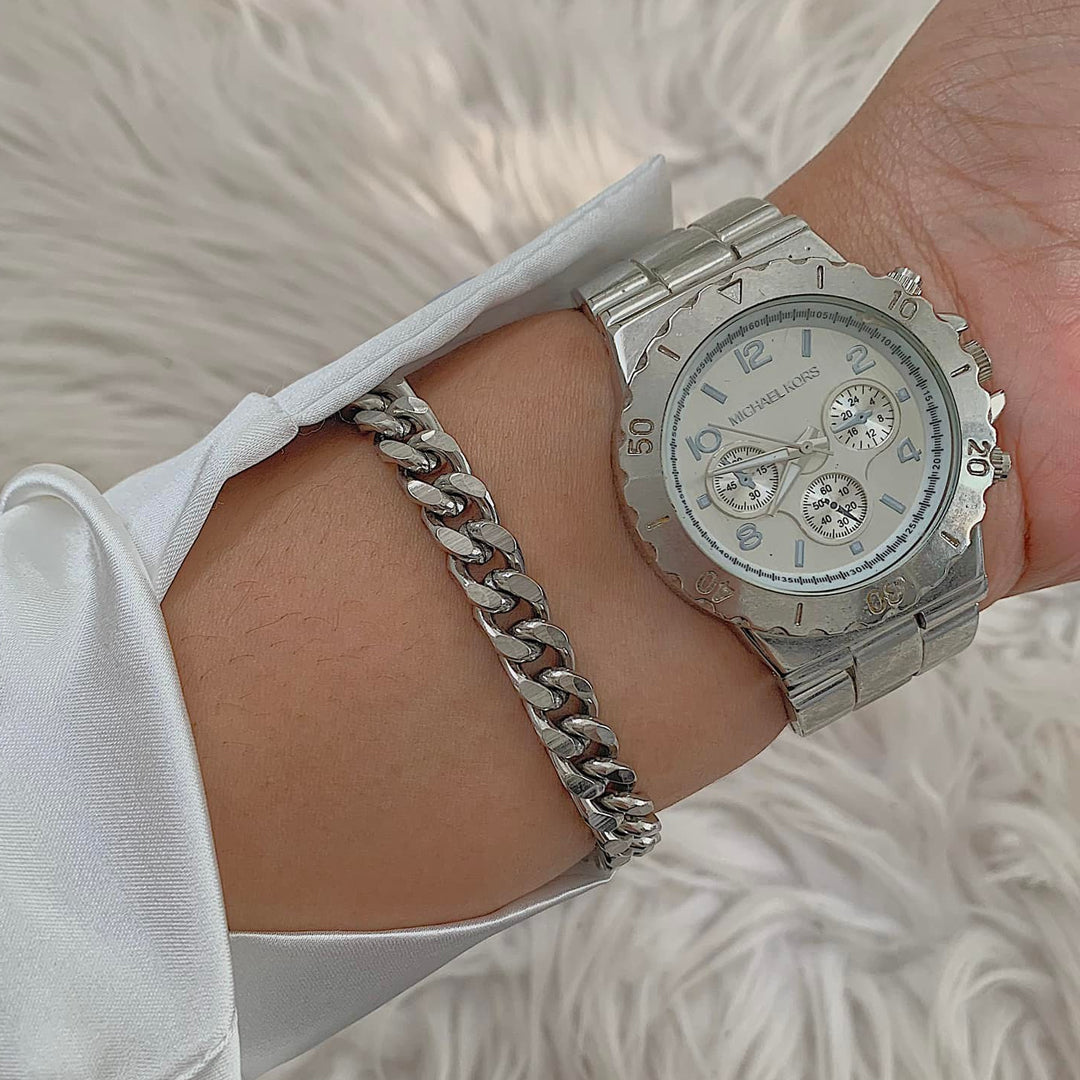 HADLEY. Chunky Silver Chain Bracelet