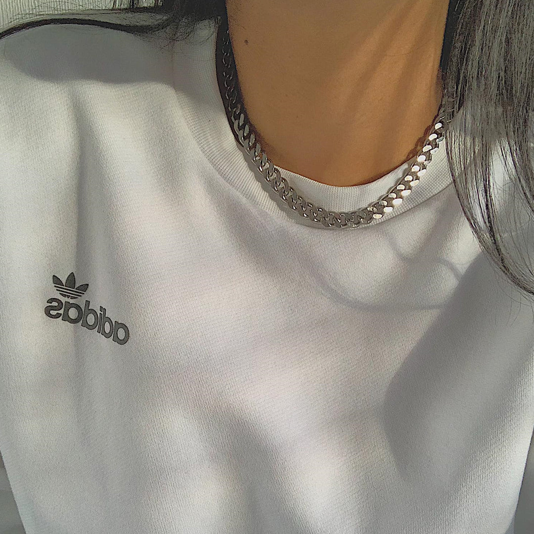 HADLEY. Chunky Silver Chain Necklace