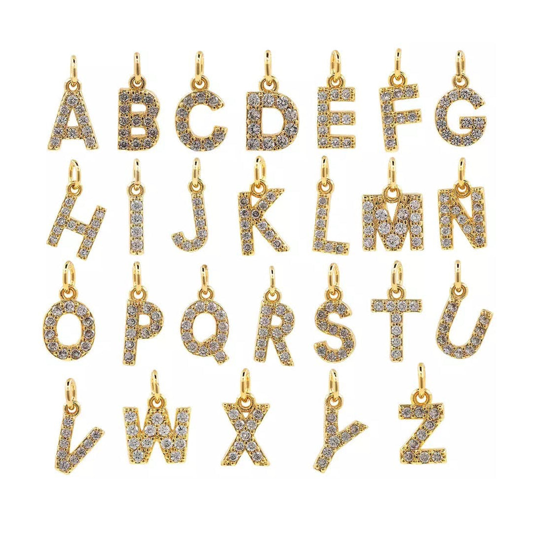 LE PRÈNOM. Crystal Initial Chain Necklace