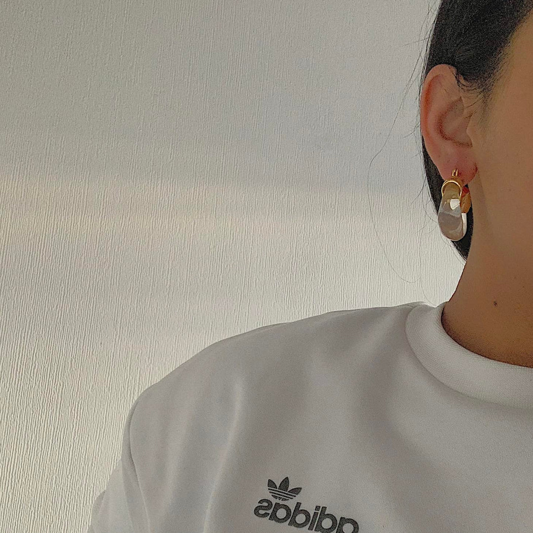 LIXUE. Clear White Statement Earrings IMPERFECT