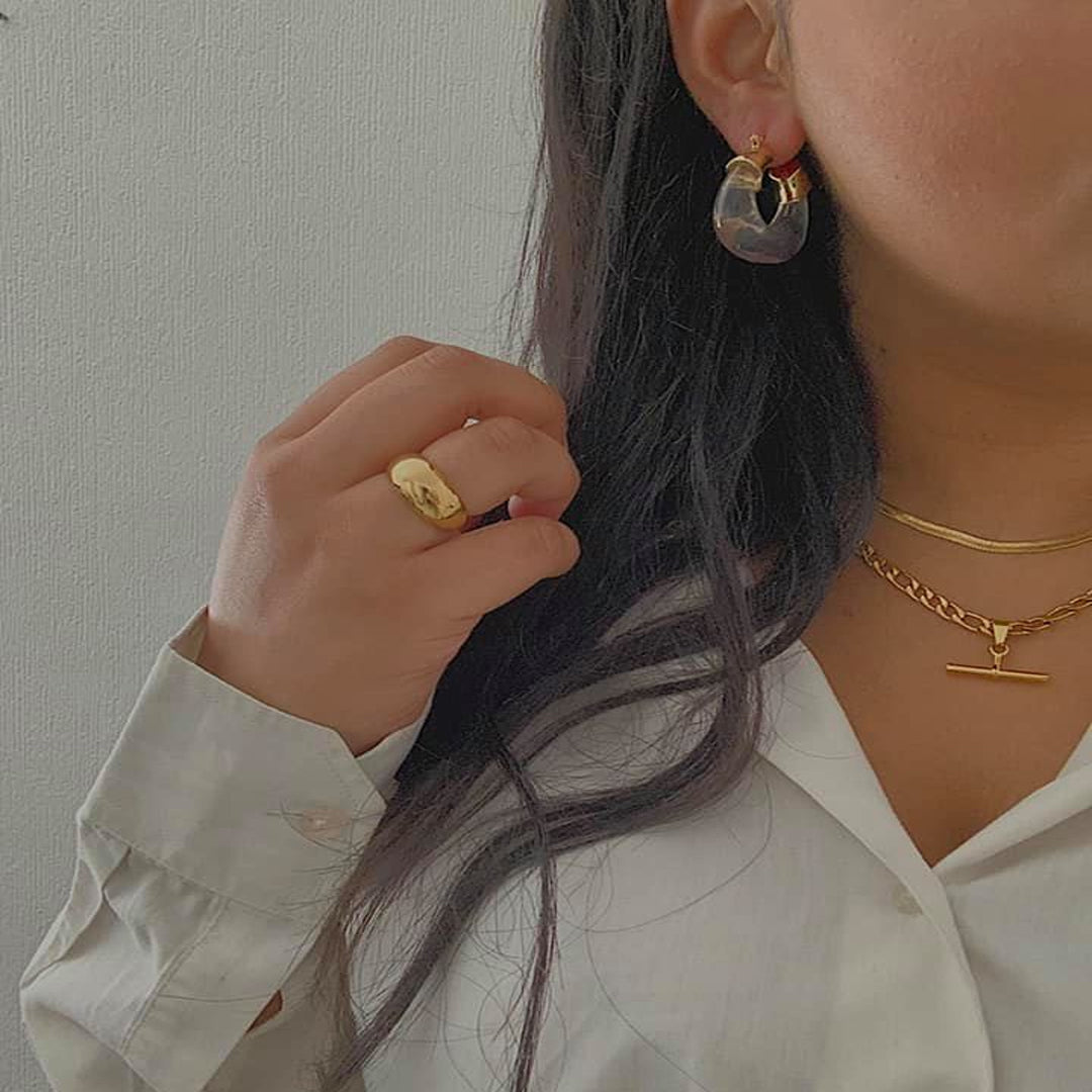 LIXUE. Clear White Statement Earrings IMPERFECT