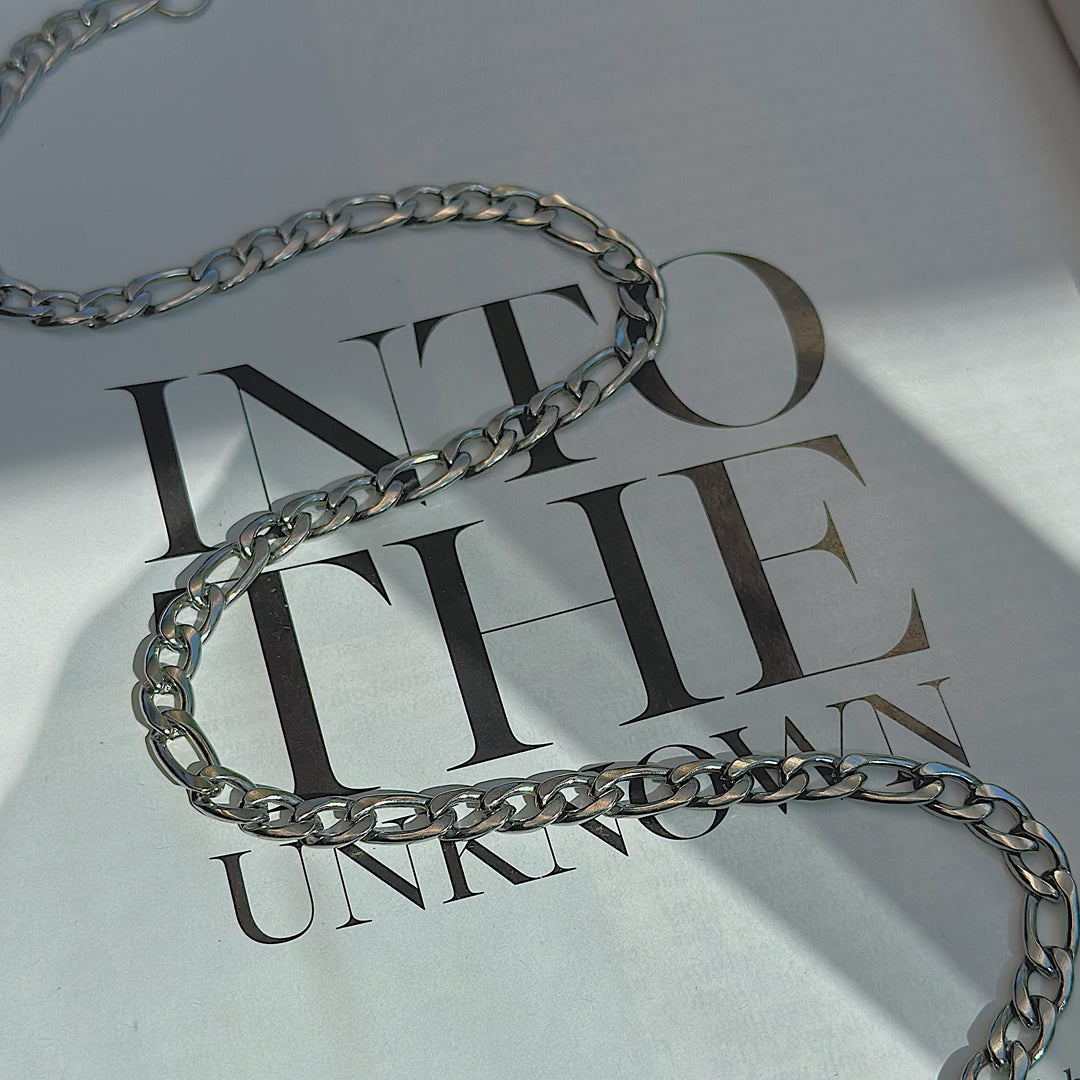 LUDWIG XL. Chunky Silver Figaro Chain Necklace
