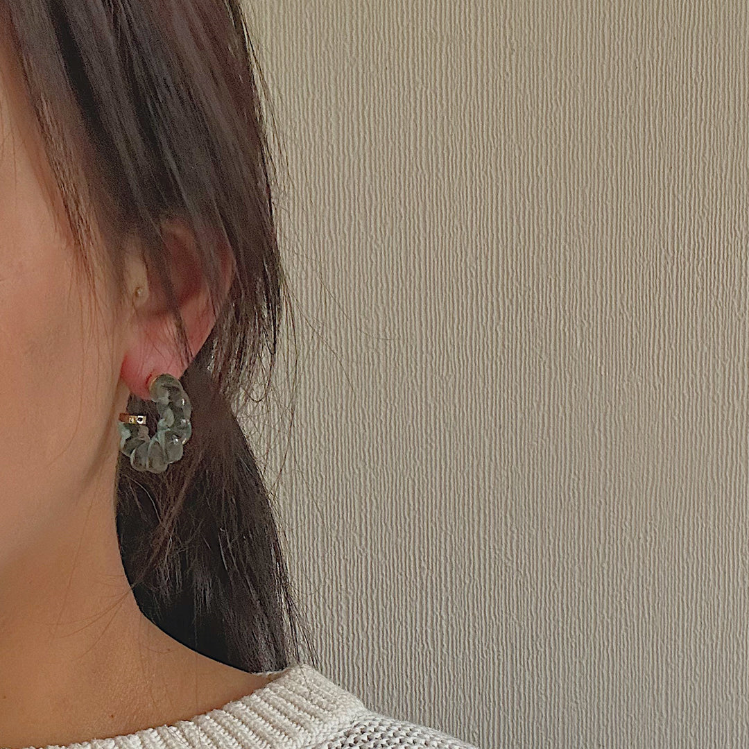 MIST. Blue Rope Twist Hoop Earrings