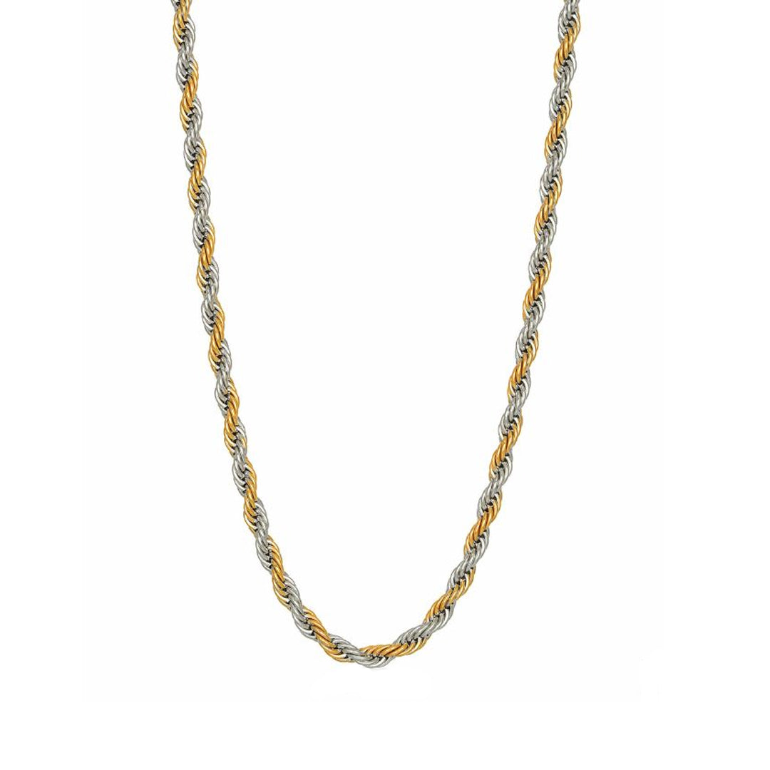 MONARCH. Gold Silver Mixed Metal Rope Necklace