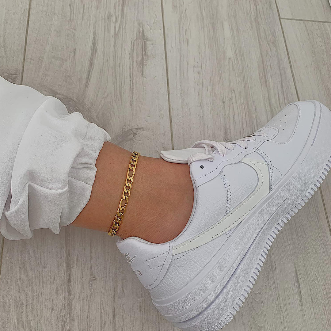 MOZART XL. Gold Figaro Chain Anklet