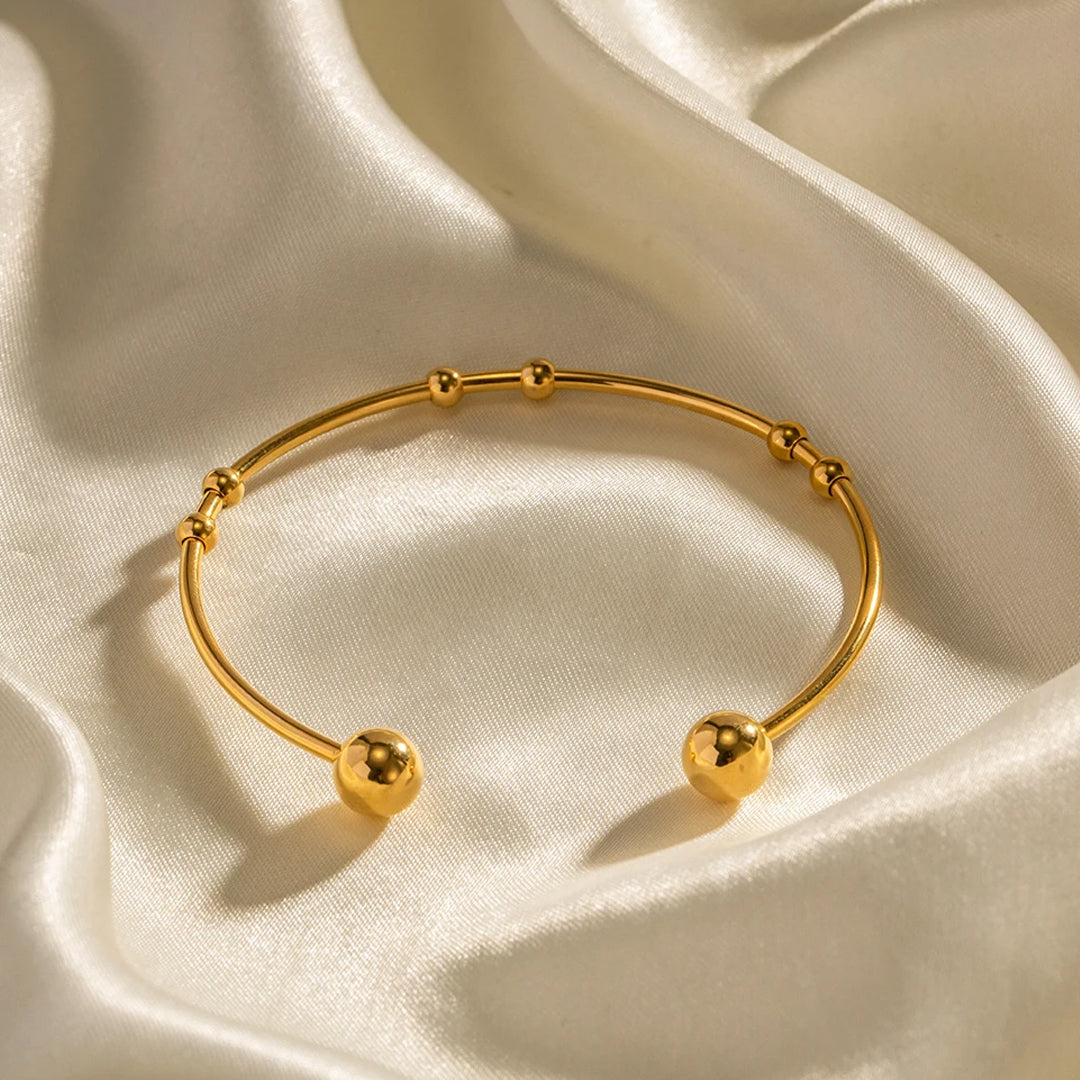 OXFORD. Gold Ball Cuff Bangle