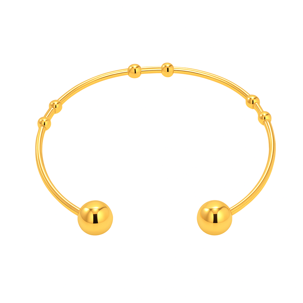 OXFORD. Gold Ball Cuff Bangle