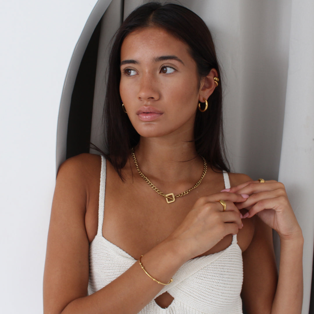 OXFORD. Gold Ball Cuff Bangle