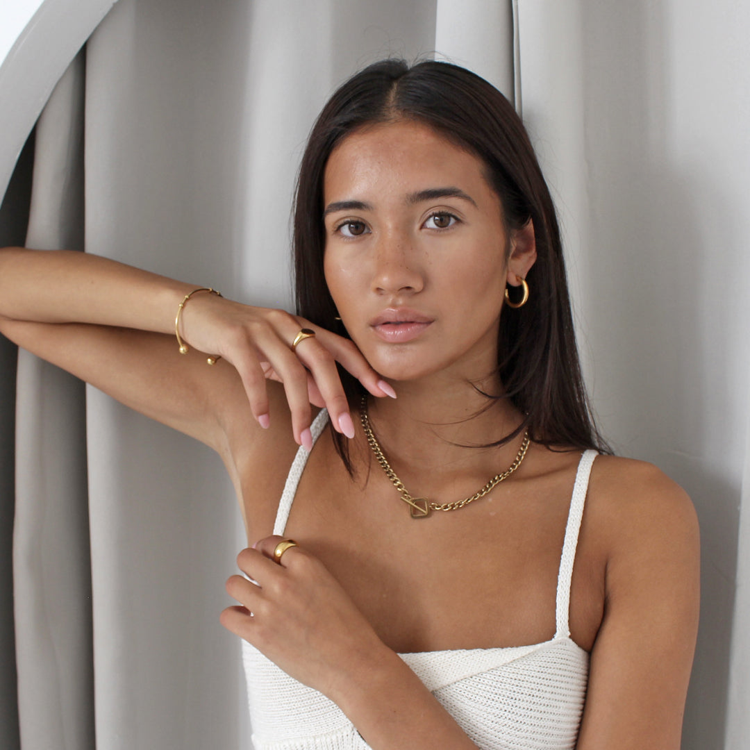 OXFORD. Gold Ball Cuff Bangle