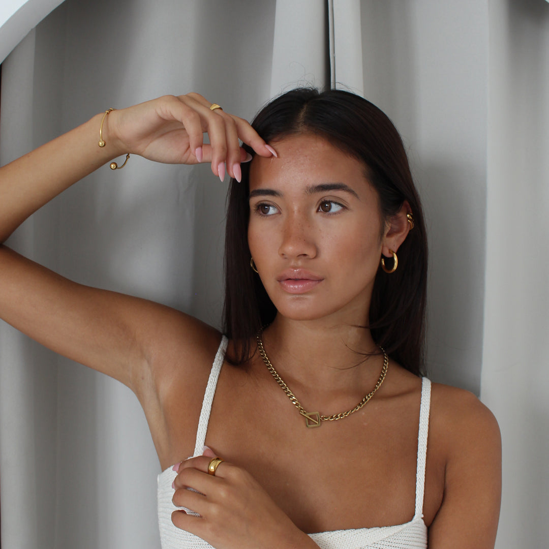 OXFORD. Gold Ball Cuff Bangle