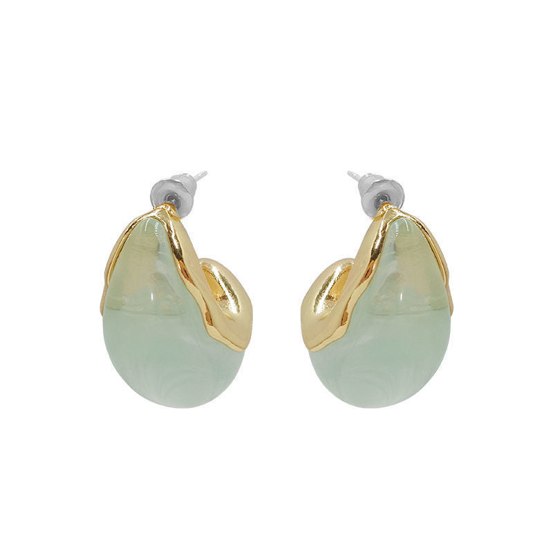 OYSTER. Turquoise Blue Marble Earrings