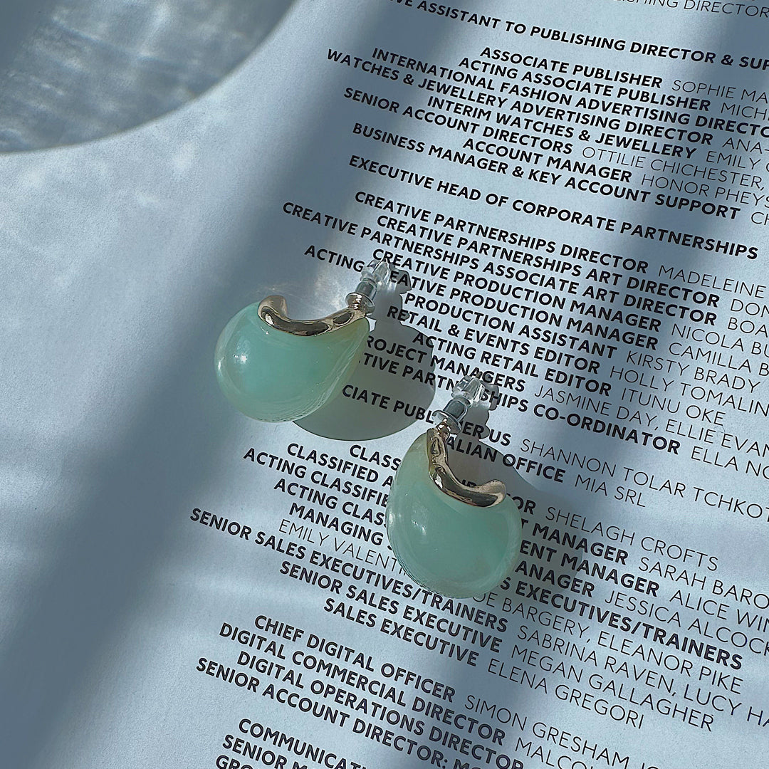 OYSTER. Turquoise Blue Marble Earrings