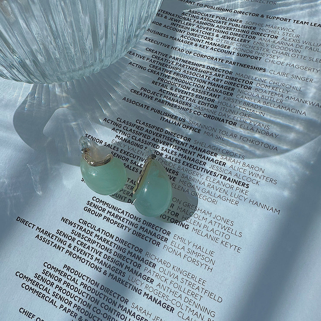 OYSTER. Turquoise Blue Marble Earrings