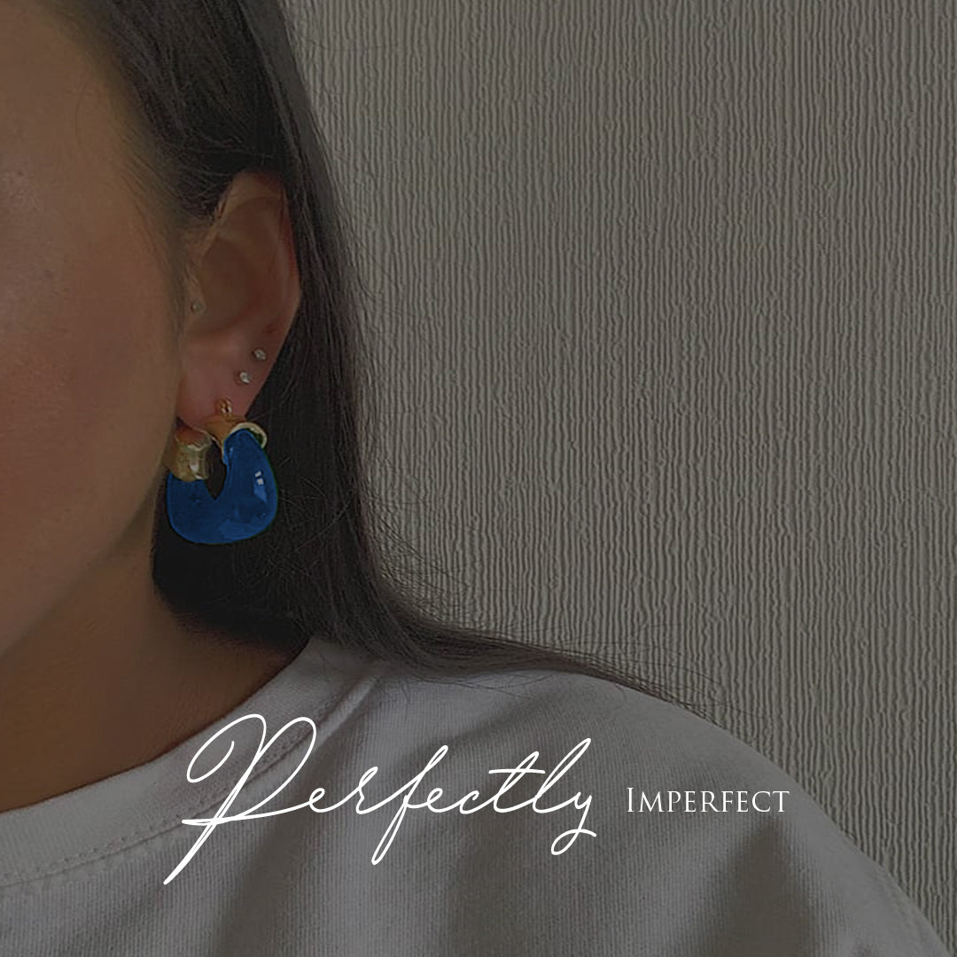 ADONIS. Cobalt Blue Statement Earrings IMPERFECT