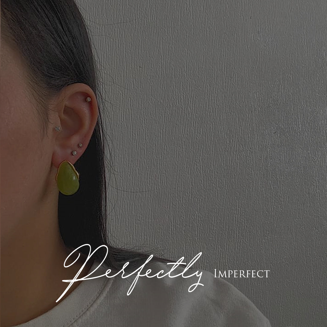 FERN. Green Marble Earrings IMPERFECT