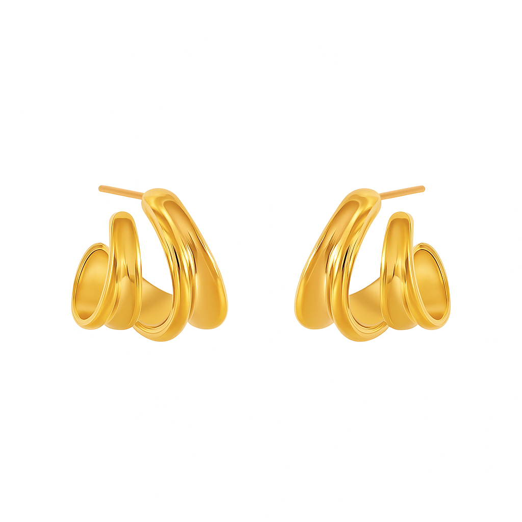 RAPTURE. Gold Wrap Cuff Hoop Earrings