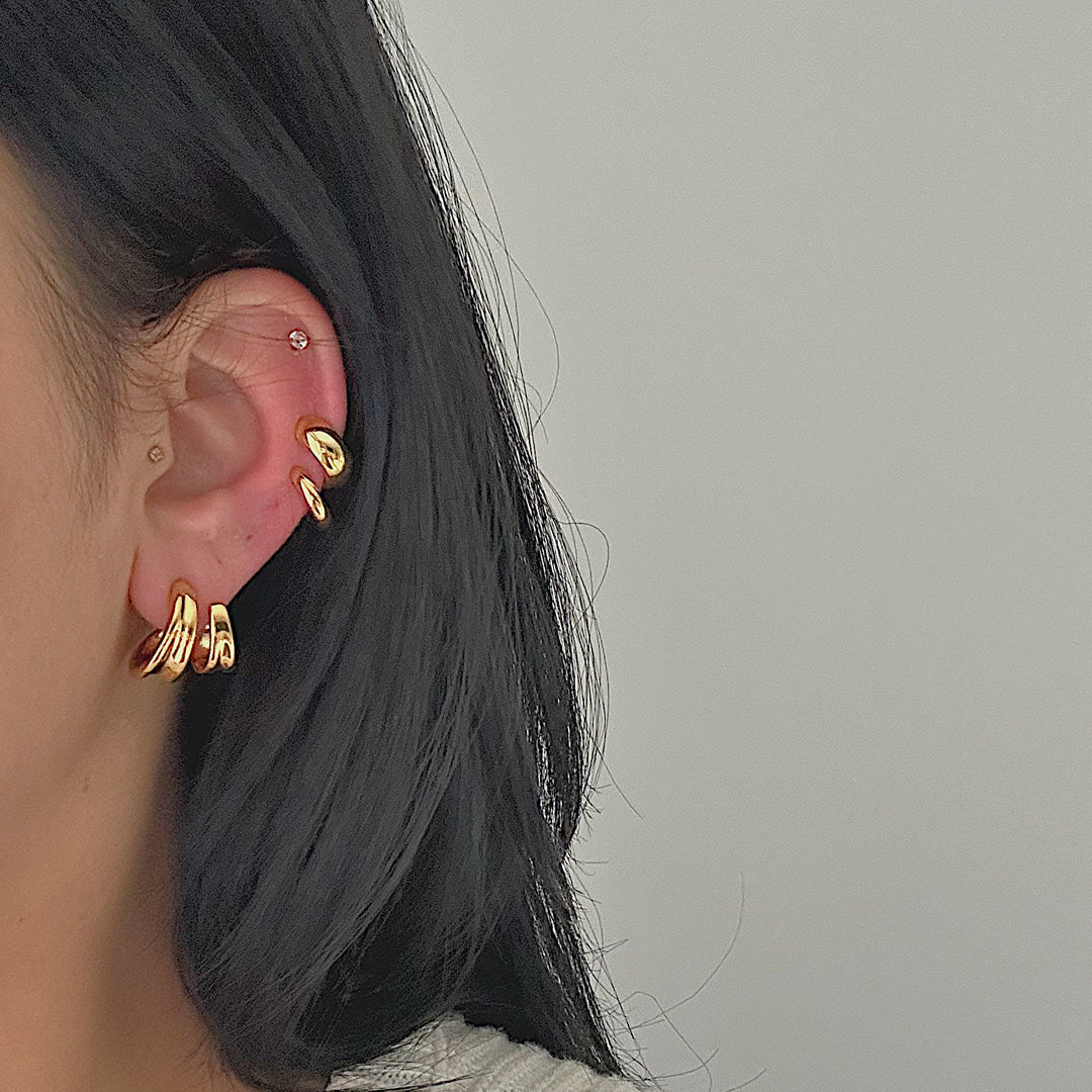 RAPTURE. Gold Wrap Cuff Hoop Earrings