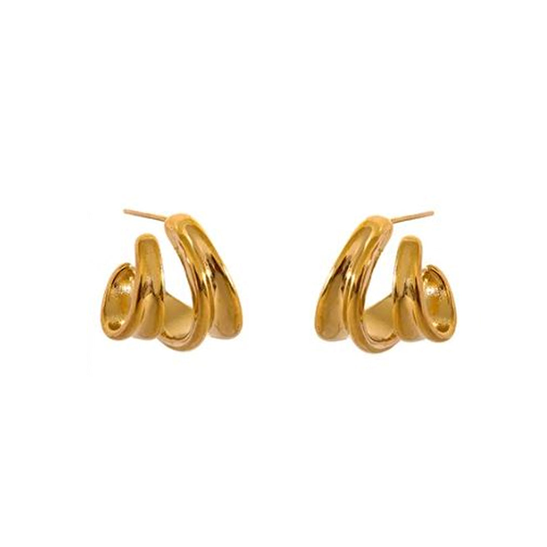 RAPTURE. Gold Wrap Cuff Hoop Earrings