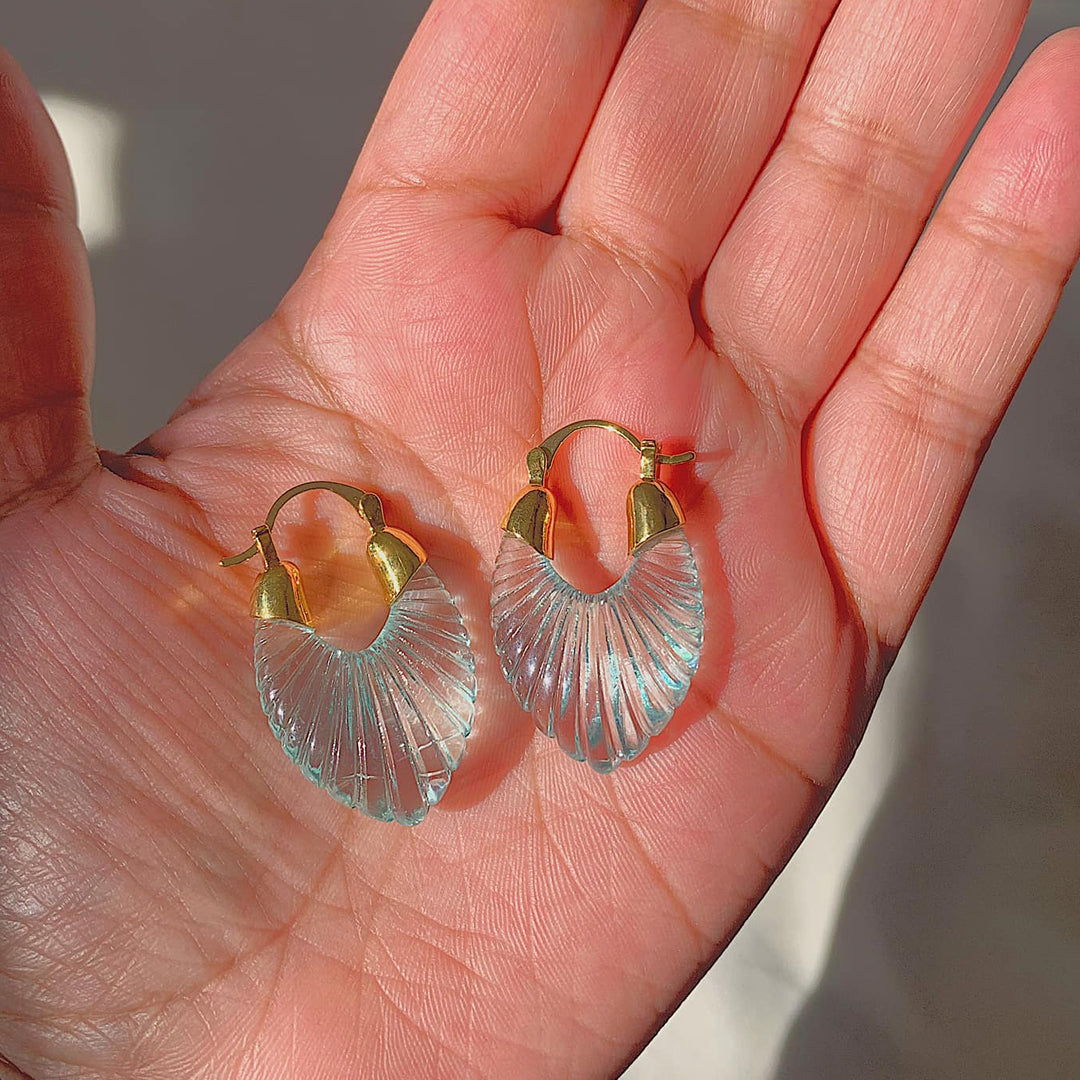 4 x Shell Hoop Earrings Set