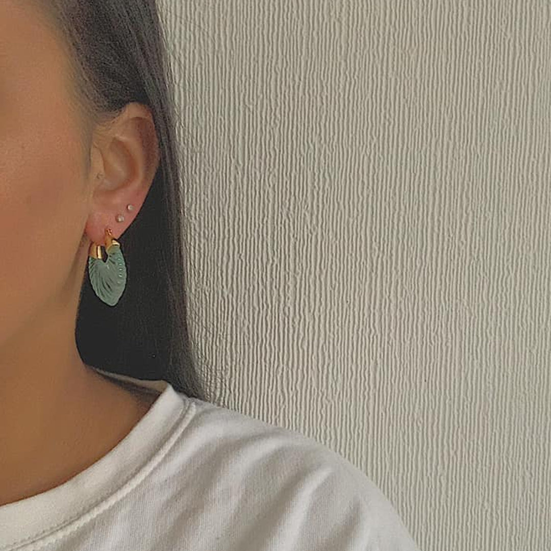 4 x Shell Hoop Earrings Set