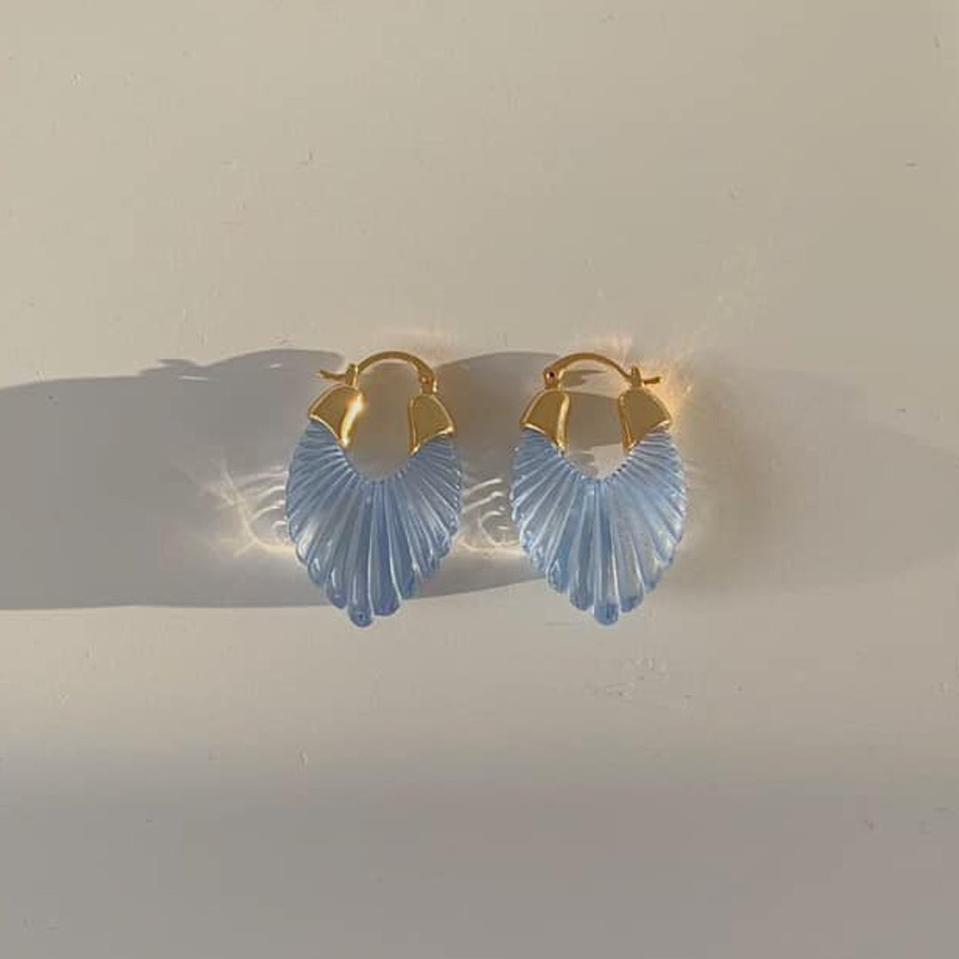SEPHER. Pastel Blue Shell Earrings