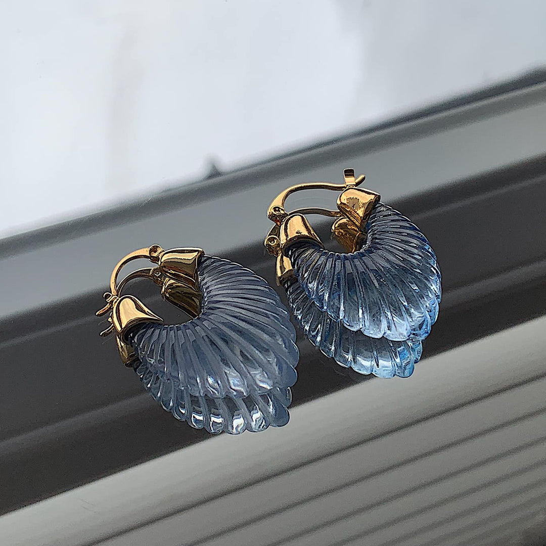 SEPHER. Pastel Blue Shell Earrings